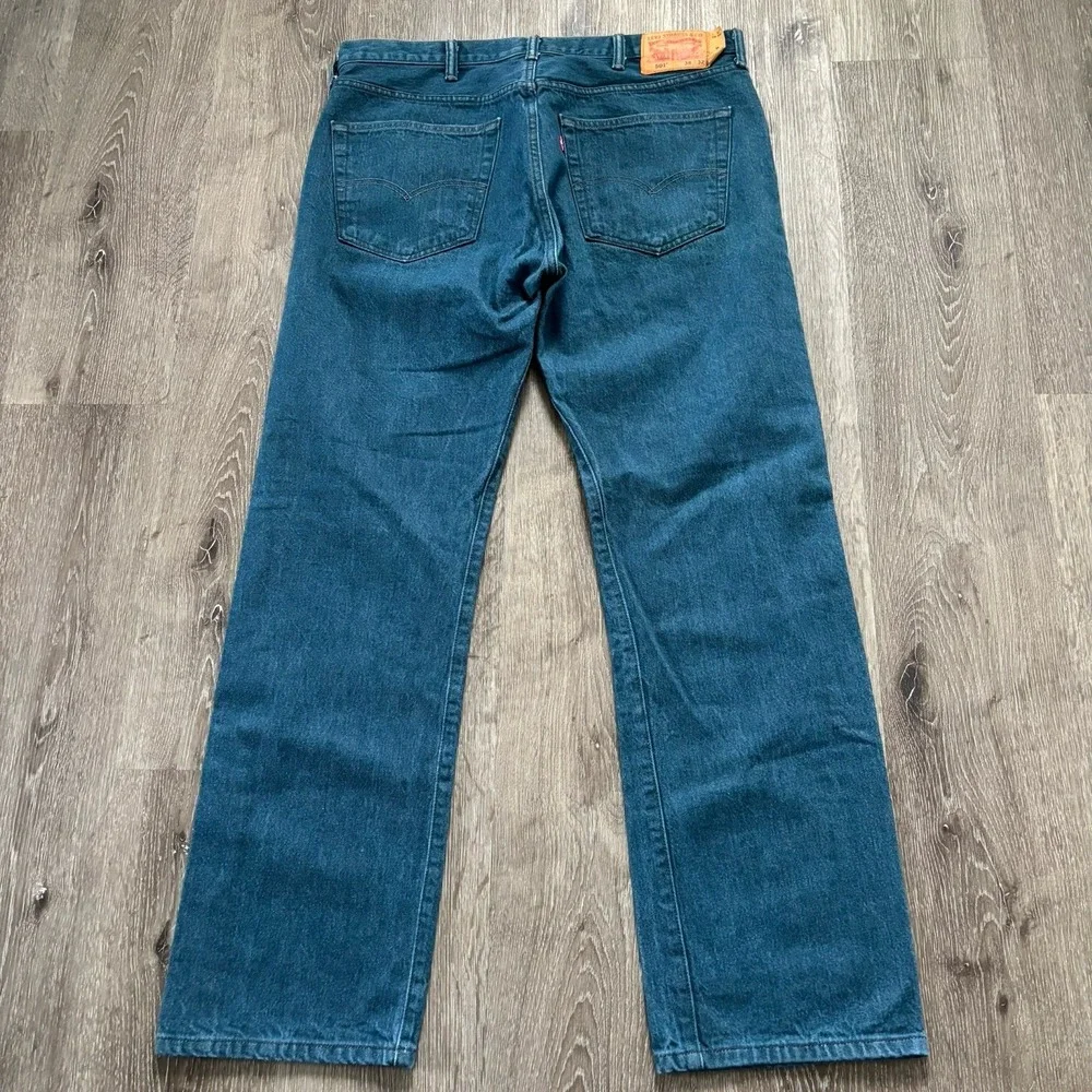 Levis 501 XX Button Fly Men Jean 38x32‎ Straight Leg Indigo Blue Wash Denim